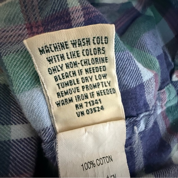 LL Bean Womens Relaxed Fit Plaid Flannel Top Size 2X English Countryside Barn - Picture 12 of 13